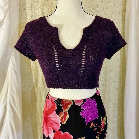 Free People Tops - Upcycled Free People Sweater Crop Top #1